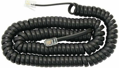 Spiral Telephone Cable RJ10 4P4C 4.2m Black (DM-0032A-4.2)