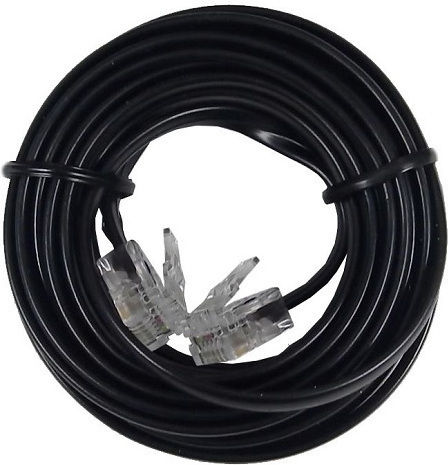 Central Flat Τηλεφωνικό Καλώδιο RJ11 6P4C 6m Μαύρο (010177ΜΜΑΥ)