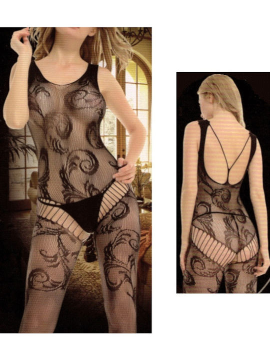 La Lolita Amsterdam Audree Ολόσωμο Καλσόν με Ανοιχτό Καβάλο Sexy Ολόσωμο Καλσόν Κορμάκι Με Ανοιχτή Πλάτη Μαύρο