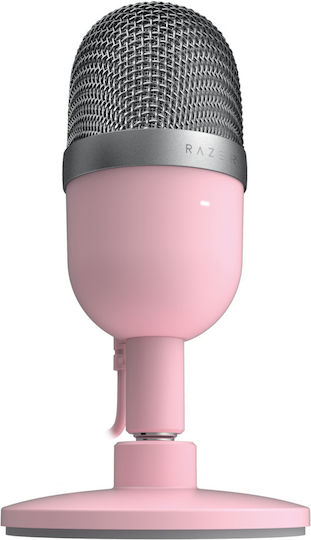 Razer Seiren Mini Πυκνωτικό Μικρόφωνο USB Επιτραπέζιο Quartz σε Ροζ Χρώμα
