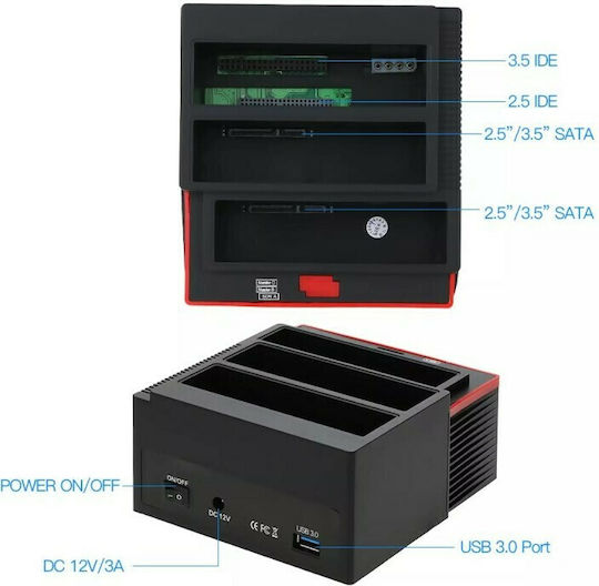 Andowl AN-Q-HD50 Dockingstation für 2 Festplatten SATA 2.5" / 3.5" mit USB 2.0 Verbindung (Q-HD50)