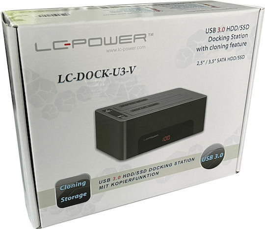 LC-Power LC-DOCK-U3-V Docking Station for 2 Hard Drives SATA 2.5" / 3.5" with Connection USB 3.0