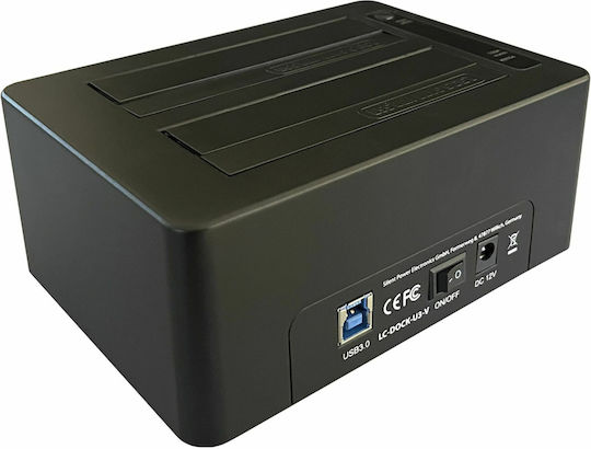 LC-Power LC-DOCK-U3-V Docking Station for 2 Hard Drives SATA 2.5" / 3.5" with Connection USB 3.0