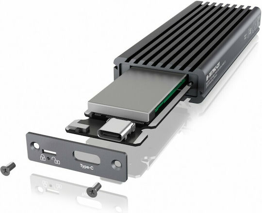 Icy Box Θήκη για Σκληρό Δίσκο M.2 PCI Express NVME με σύνδεση USB 3.1 Type-C σε Γκρι χρώμα