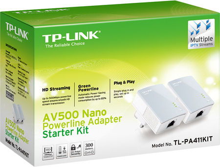 TP-LINK TL-PA411KIT v4 Powerline Double Wired and Ethernet Port