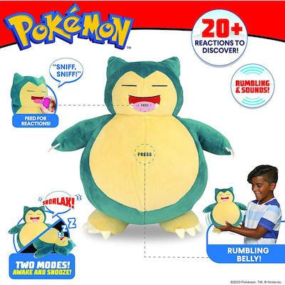 Jazwares Plüsch Pokemon Snorlax mit Sound 25 cm für 3+ Jahre