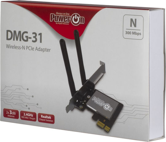 Inter-Tech DMG-31 Wireless Card Wi‑Fi 4 (300Mbps) PCI-e Card