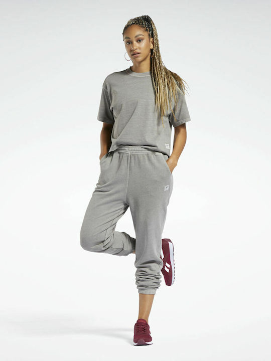 Classics Natural Dye Γυναικείο Αθλητικό Crop Top Κοντομάνικο Boulder Grey