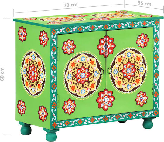 Μπουφές από Μασίφ Ξύλο Πράσινος 70x35x60cm