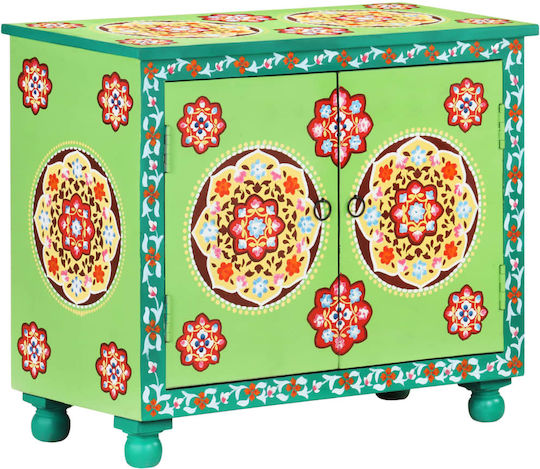 Μπουφές από Μασίφ Ξύλο Πράσινος 70x35x60cm