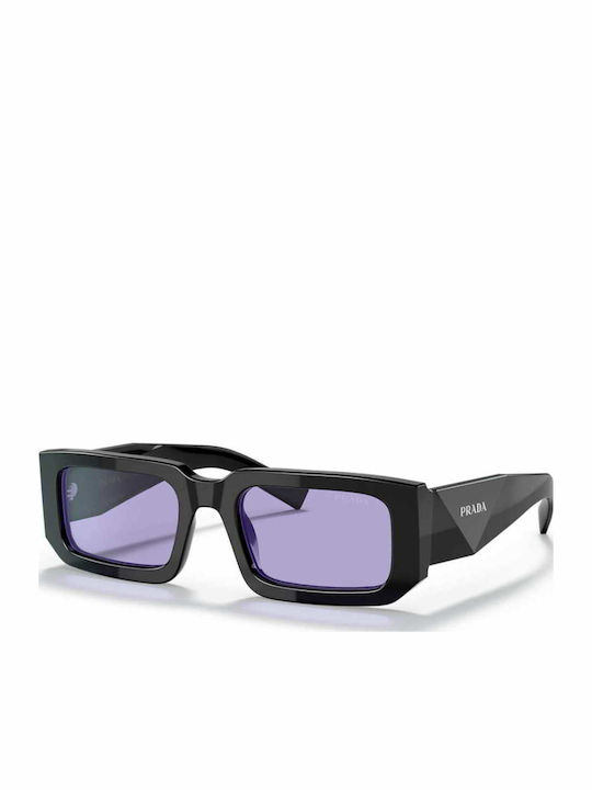 Prada Unisex Sunglasses with Black Plastic Frame and Purple Lens PR06YS 02Z01O