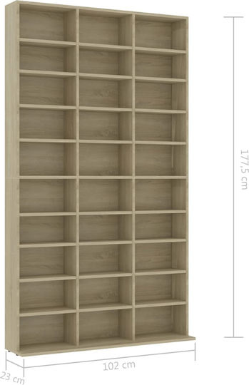 vidaXL Floor Standing Case Furniture for CD Sonoma Oak 102x23x177.5cm 102x23x177.5cm