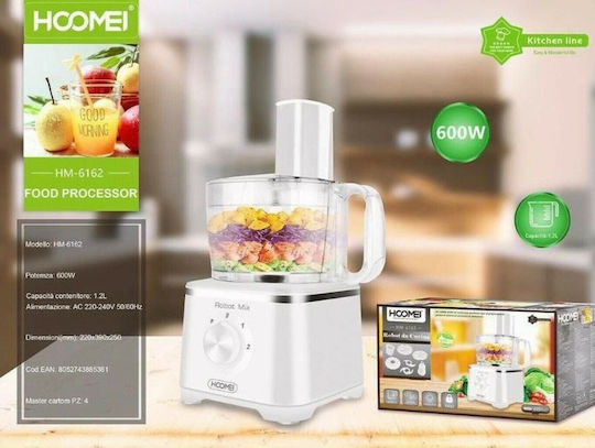Hoomei Πολυμίξερ 600W με Κάδο 1.2lt και Κανάτα Μπλέντερ Λευκό