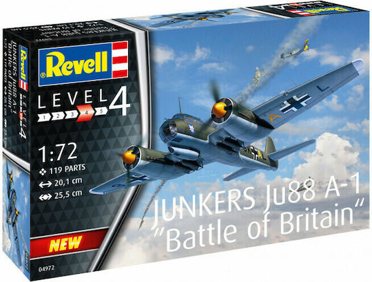 Revell Planes Series Junkers Ju88 A-1 Battle of Britain Static Airplane Model 1:72 20.1x25.5cm 119pcs