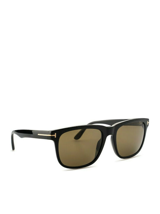 Tom Ford Men's Sunglasses with Black Acetate Frame and Brown Polarized Lenses FT0775 01H