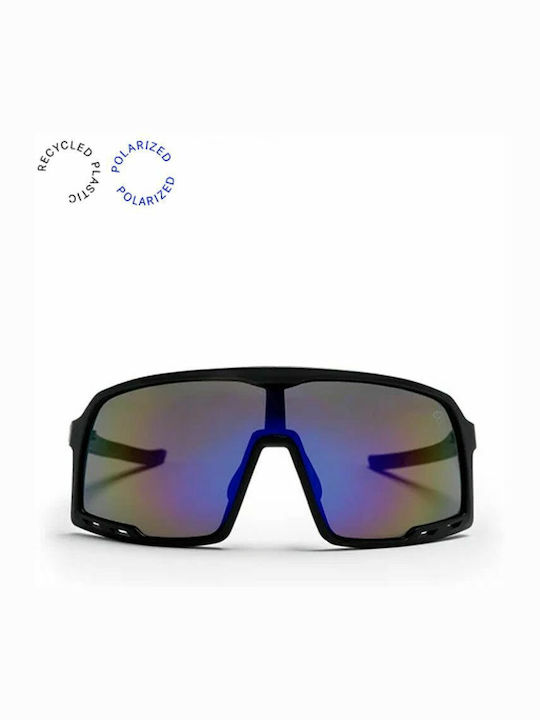 Chpo Henrik Unisex Sonnenbrille mit Schwarz Kunststoff Gestell und Mehrfarbig Polarisiert Linse 16132PA