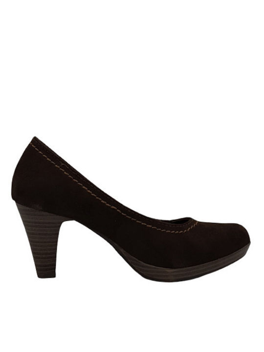 Marco Tozzi Suede Brown Heels