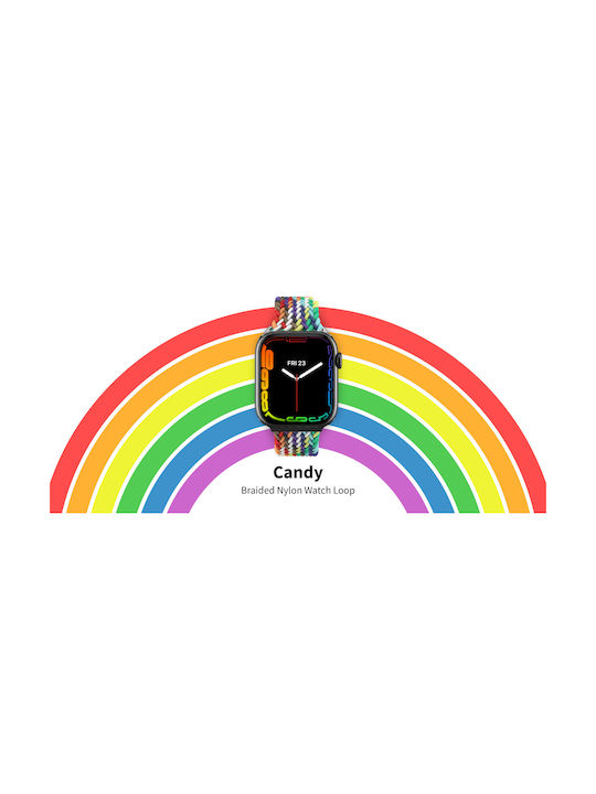 SwitchEasy Candy Premium Armband Stoff Rainbow (Apple Watch 44/45/46mm/Ultra 49mm) GS-107-214-271-163
