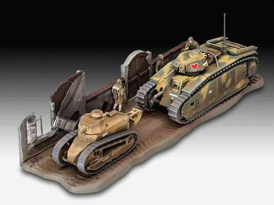Revell Military Collection Char B.1 bis FT.17 Modeling Figure Tank 96 Pieces in Scale 1:76 18x6x4.2cm.
