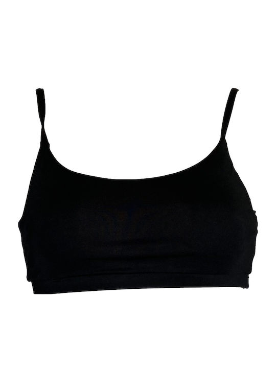 Sports Bra Bikini Top with Adjustable Straps Black