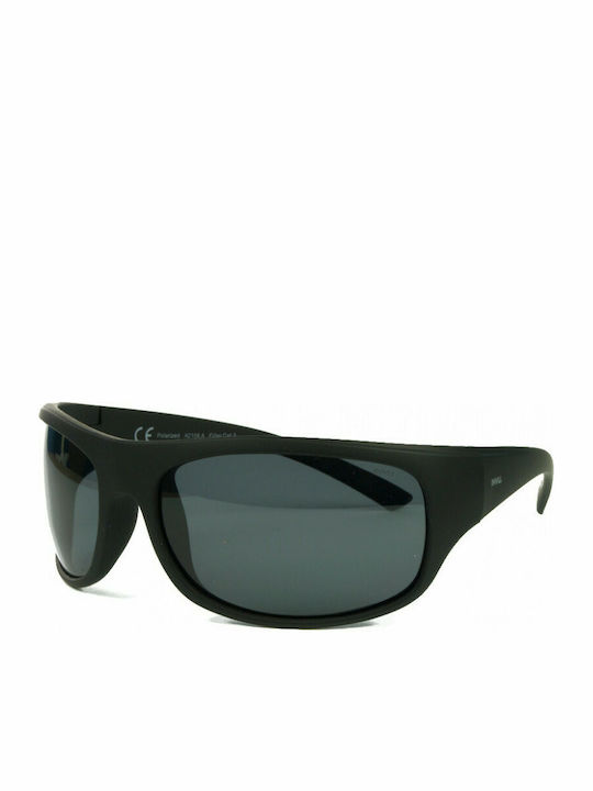 Invu Men's Sunglasses with Black Plastic Frame and Black Lens A2106A