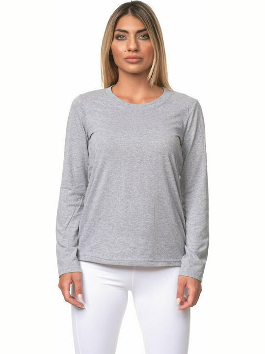 Women's Athletic Blouse Long Sleeve Gray