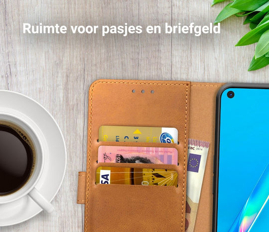 Rosso Element Wallet Δερματίνης Light Brown (Oppo A72 / A52)