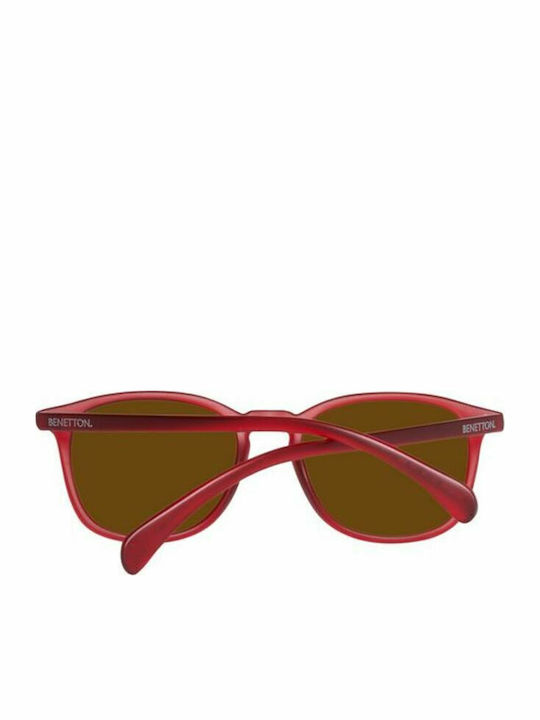 Benetton Men's Sunglasses with Burgundy Plastic Frame and Green Lens BE960S 06