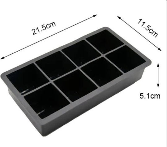 Ice Tray Cube Silicone 8 Slots Black 5126389653