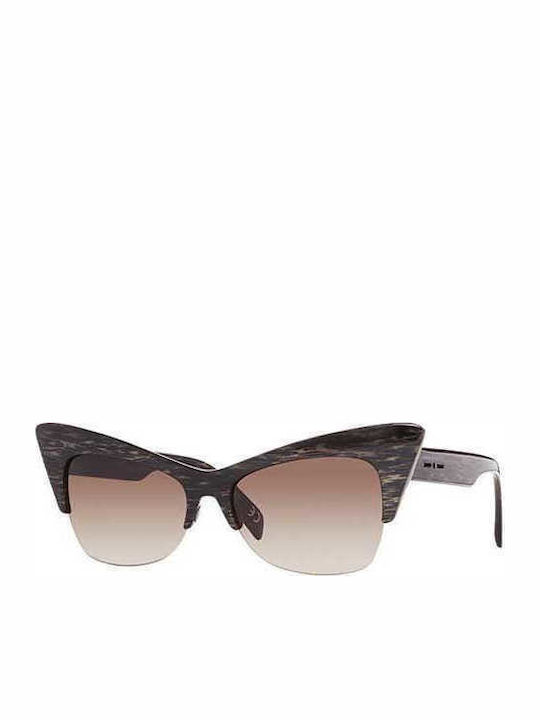 Italia Independent I-Plastik Women's Sunglasses with Brown Frame and Brown Mirror Lens 0908.BH2.120