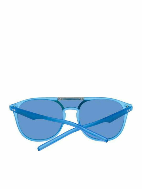 Polaroid Men's Sunglasses with Blue Plastic Frame and Blue Polarized Mirror Lens PLD6023/S 15M
