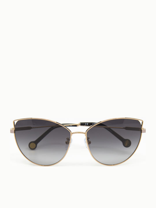 Carolina Herrera Women's Sunglasses with Gold Metal Frame SHE140 08FE