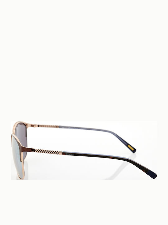 Gant Women's Sunglasses with Brown Metal Frame and Silver Mirror Lens GA8051 49G
