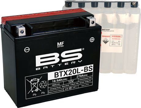 BS SLA Затворен тип Мотоциклетна батерия YTX20L с капацитет 18.9Ах