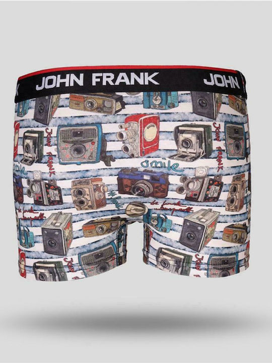 John Frank College Camera Herren Boxershorts Mehrfarbig mit Mustern 1Packung