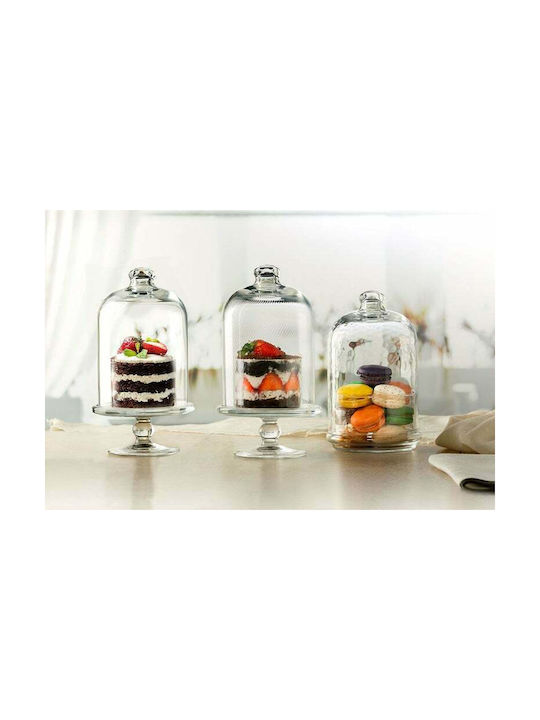 Espiel Glass Sweet Jar with Lid Transparent 12x12x19cm