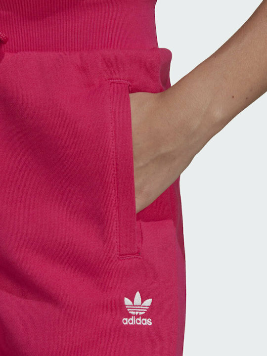 Essentials Adicolor Slim Ψηλόμεσο Παντελόνι Φόρμας με Λάστιχο Real Magenta