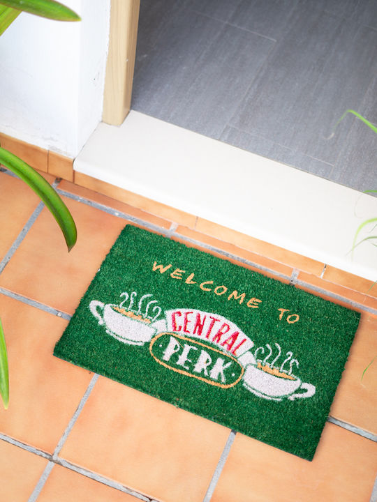 Grupo Erik Entrance Mat made of Coir with Anti-slip Backing Friends Central Perk Green 40x60cm