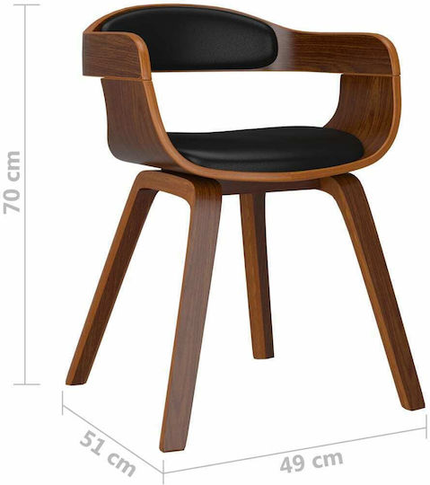 Dining Room Artificial Leather Armchair Black 49x51x70cm 6pcs