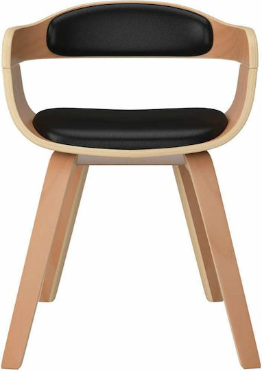 Dining Room Artificial Leather Armchair Black 49x51x70cm 6pcs