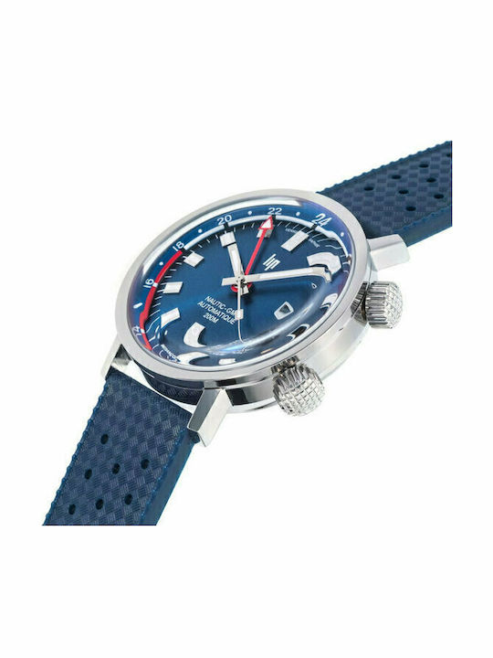 Lip Watches Men's Watch 41mm Automatic with Blue Rubber Strap