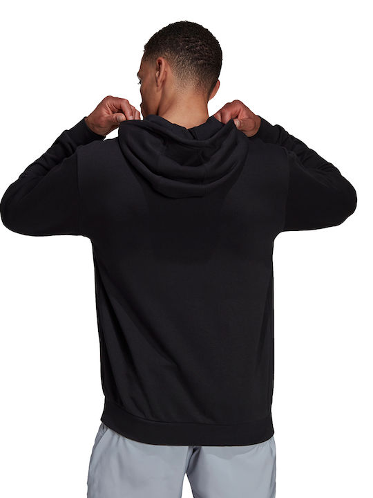 Adidas Tennis Men's Sweatshirt with Hood and Pockets Black