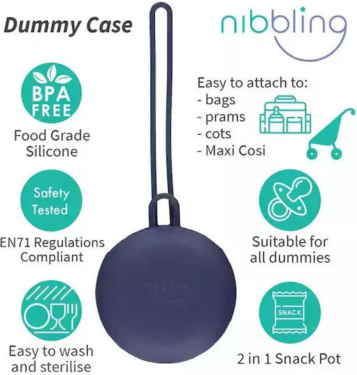 Nibbling Silicone Blue Pacifier Case