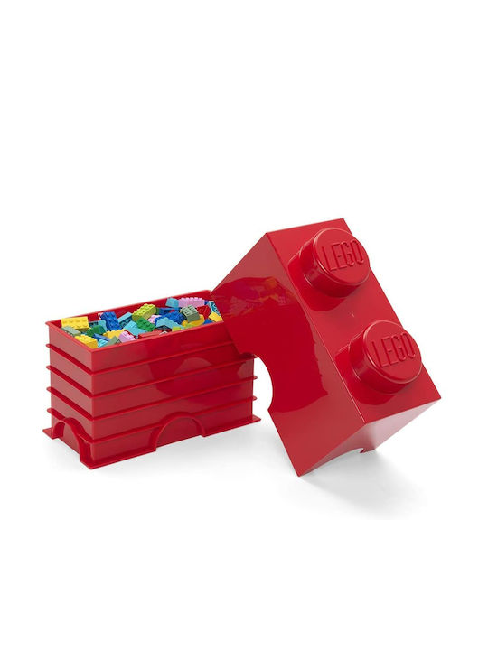 LEGO Children's Storage Box made of Plastic 2-Stud Red 25x12x18cm 1pcs