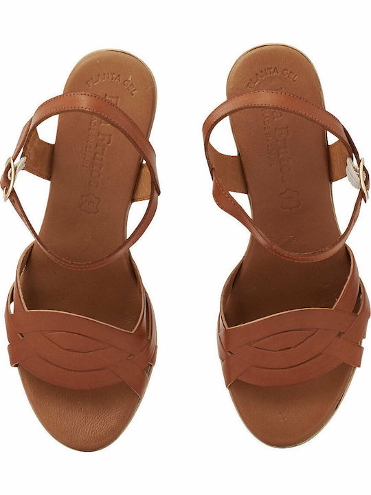 Leather Sandals Tabac Brown
