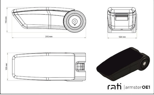 Rati Armster Car PU Armrest for Citroen C4 2021 Black