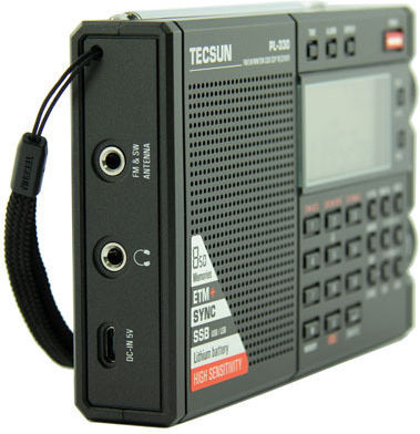 Tecsun PL-330 Φορητό Ραδιόφωνο Επαναφορτιζόμενο Μαύρο