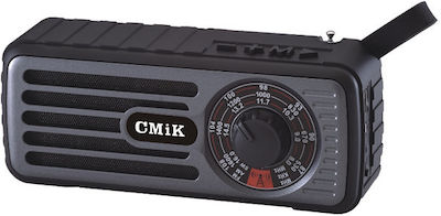 CMIK MK-101 Φορητό Ραδιόφωνο Ηλιακό με Bluetooth και USB Μαύρο / Κόκκινο