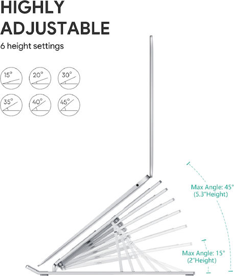 Aukey HD-LT07 Stand pentru Laptop până la 15.6" Argintiu