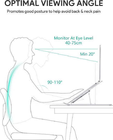 Aukey HD-LT07 Stand pentru Laptop până la 15.6" Argintiu